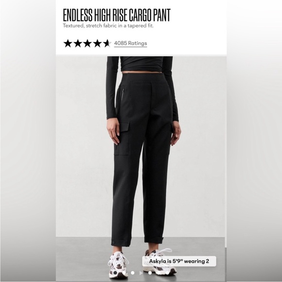 Athleta black Endless Cargo Pocket Athleisure Jogger Pants Sz 16 tall #467187 - Picture 13 of 13